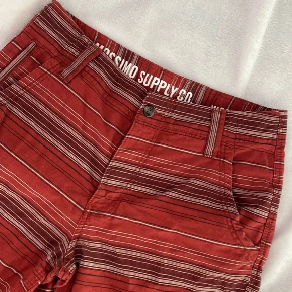 Brick red striped cargo shorts - Picture 3 of 17
